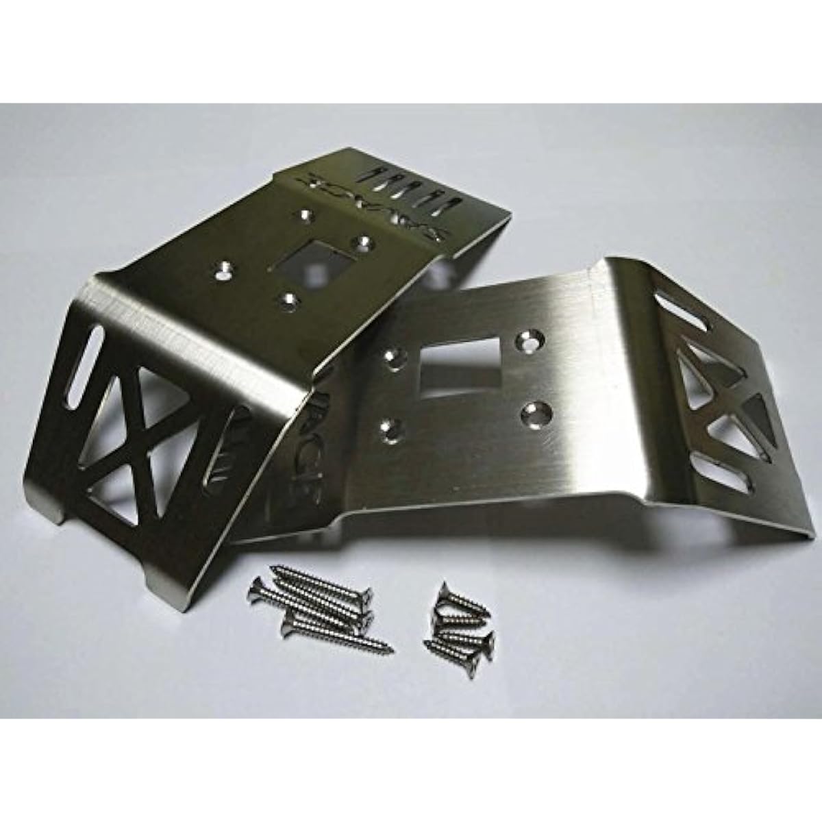 Stainless Steel Front + Rear Skid Plate Chassis Protective Armor Guard for HPI 1/8 Savage Flux HP XL 4.6 5.9