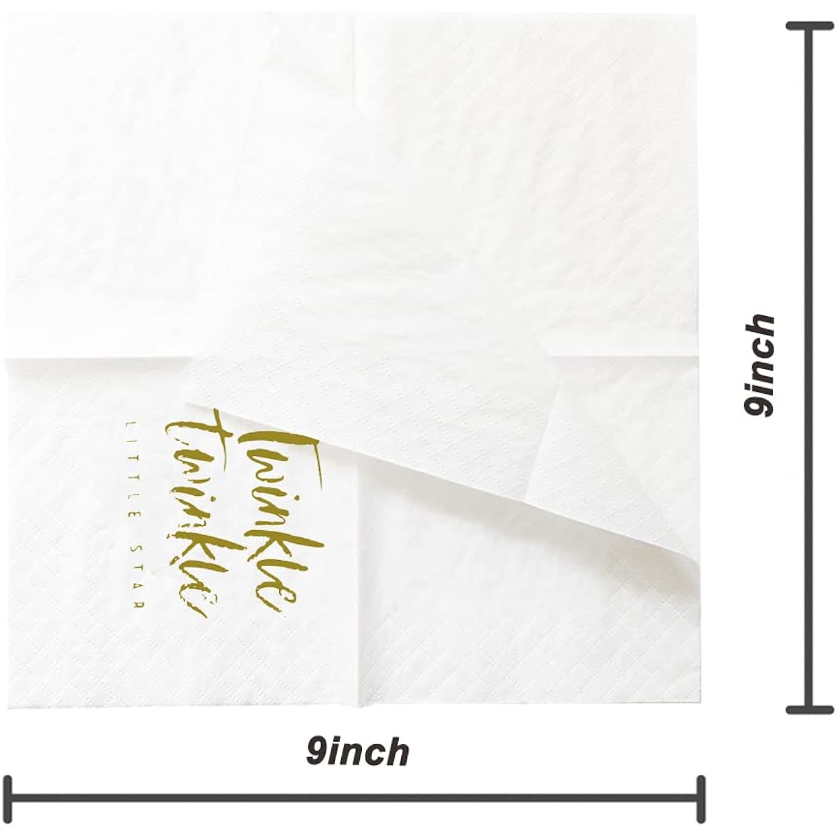 SharkBliss Baby Shower Napkins - 100 Pack Twinkle Twinkle Star Disposable Paper Cocktail Napkins for Gender Reveal Baby Welcome Birthday Party Table Decorations 2-Ply 5x5 Inch (Twinkle Little Star)