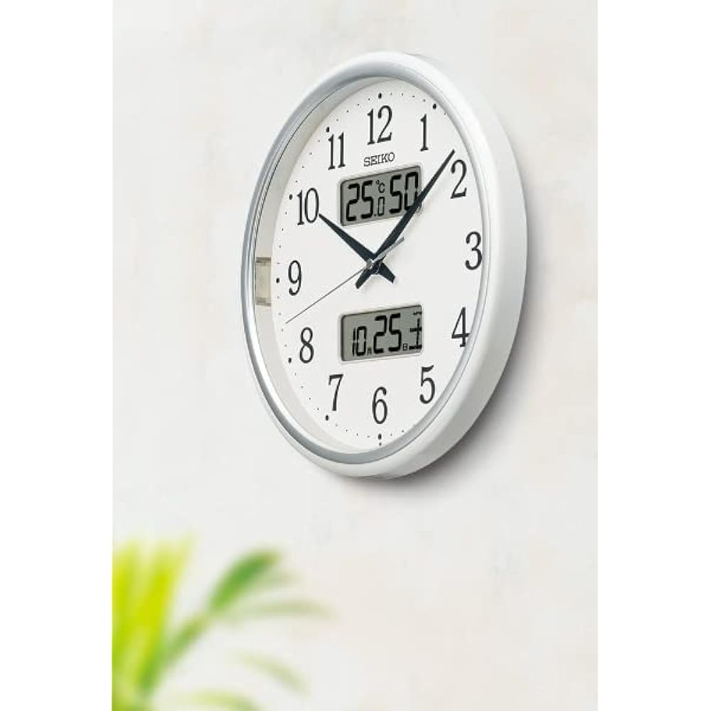 Seiko Clock Wall Clock Radio Analog Calendar Temperature Humidity Display White Pearl Diameter 290 x 50mm KX276W