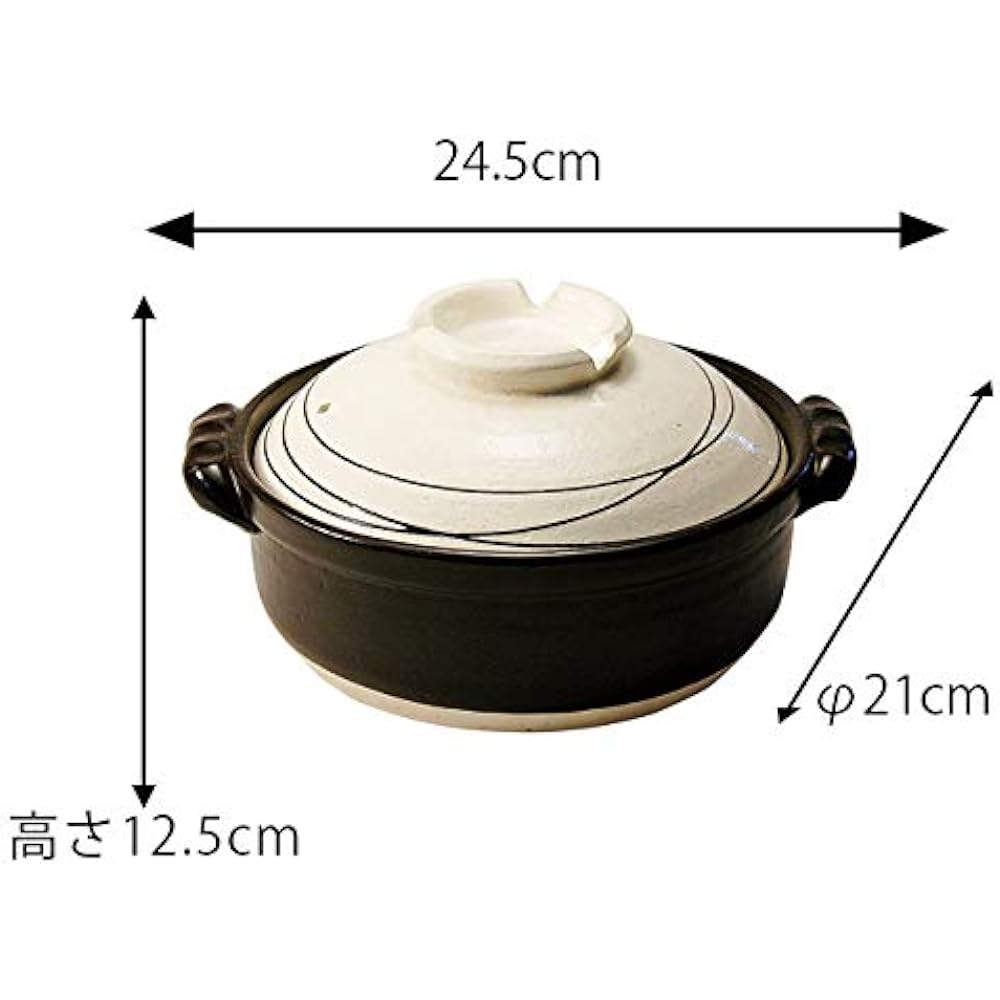 CtoC JAPAN Select Earthen Pot Multi No. 7 M4072 IH Compatible White Spiral Banko Ware Made in Japan
