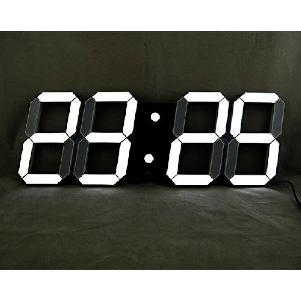 VANGOOD LED Wall Mount Digital Clock - 3D 3D Wall Clock with Remote Control and USB Power Adapter (Black)