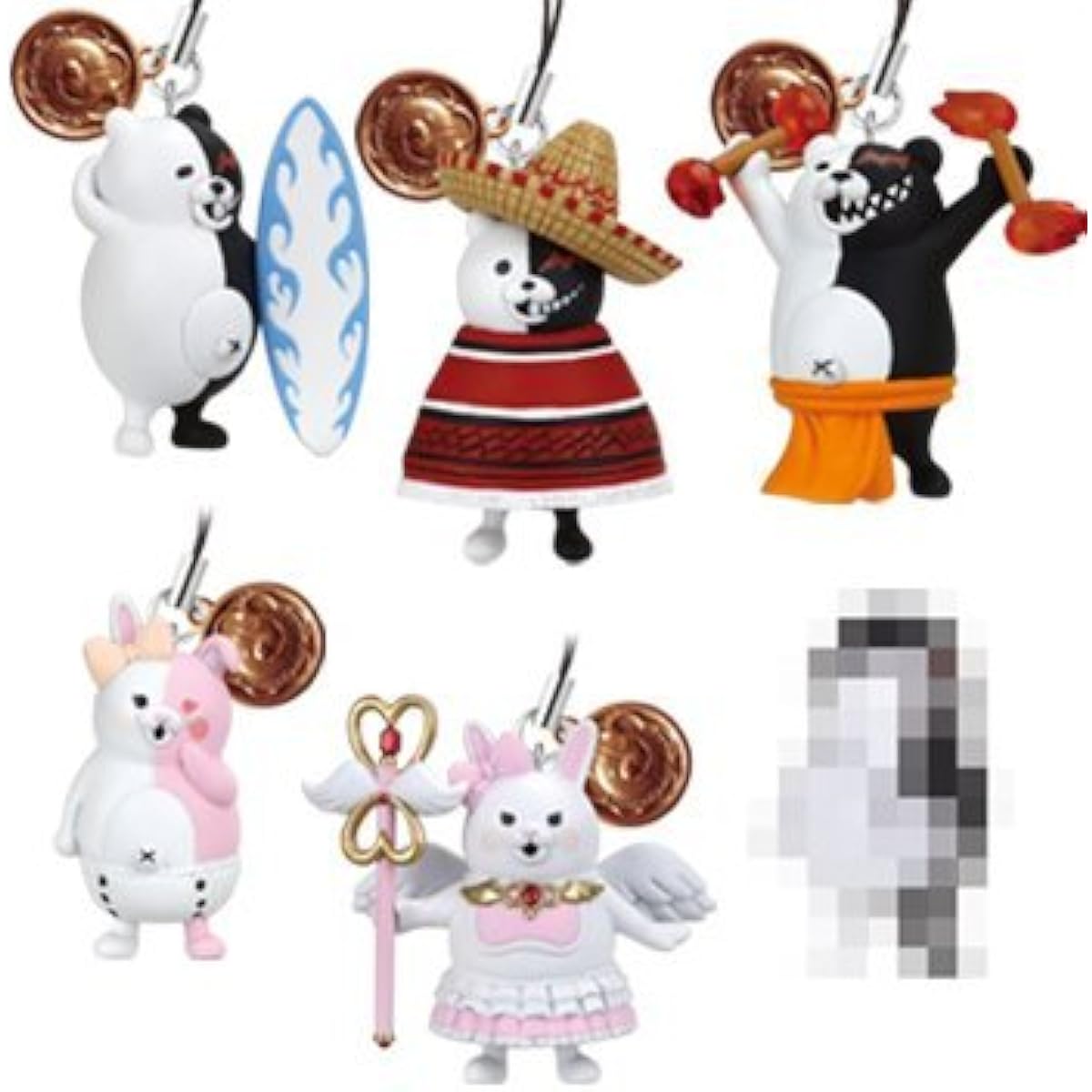 Gachapon Super Danganronpa 2 Goodbye Despair Academy Monokuma & Monomi Strap Set of 6