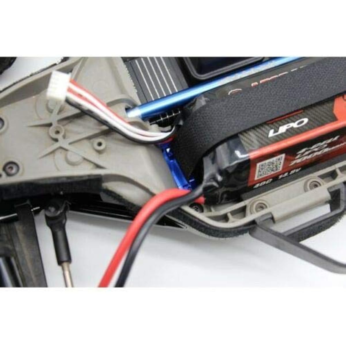 Raidenracing Aluminum Alloy Tall Battery Holder Mount for Traxxas 1/10 4WD Slash LCG Chassis, Blue