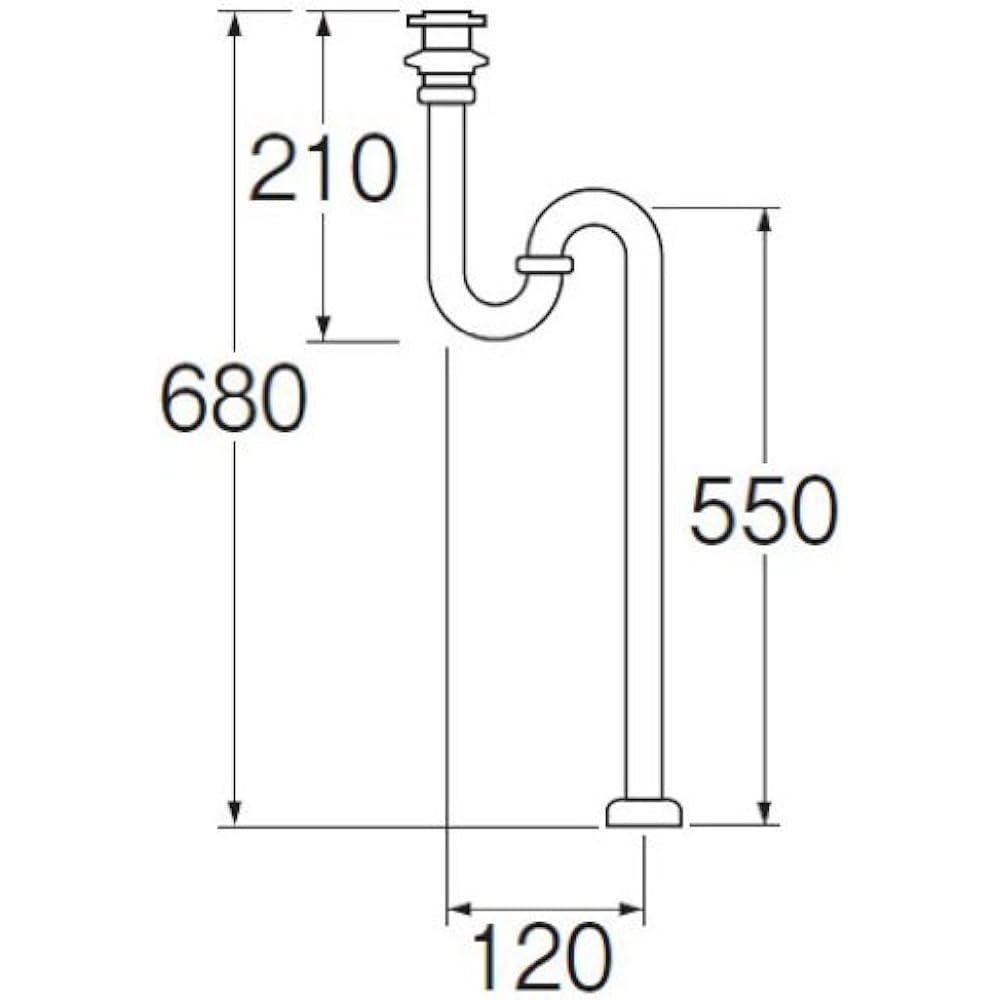 SANEI Drainage Parts Afrenesi S Trap No Overflow Pipe Diameter 25mm H74B-25