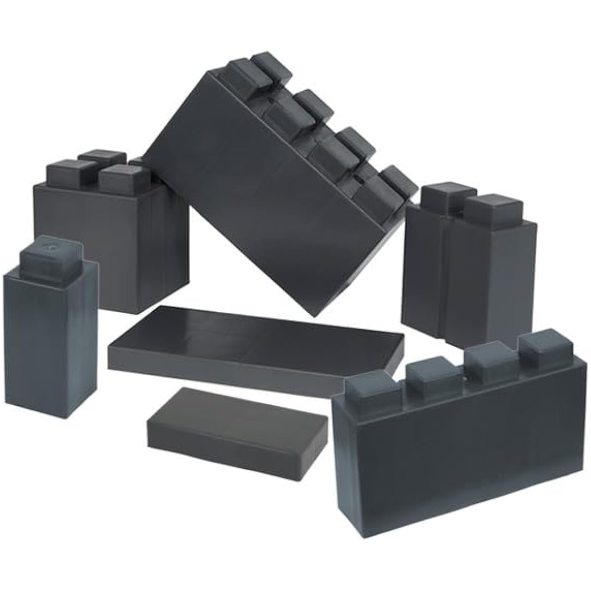 EverBlock Single Color Combo Pack | 50 Block Starter Pack | Giant Building Blocks | Easy to Connect & Reuse | Indoor & Outdoor Use | Displays & Building Structures | Dark Gray