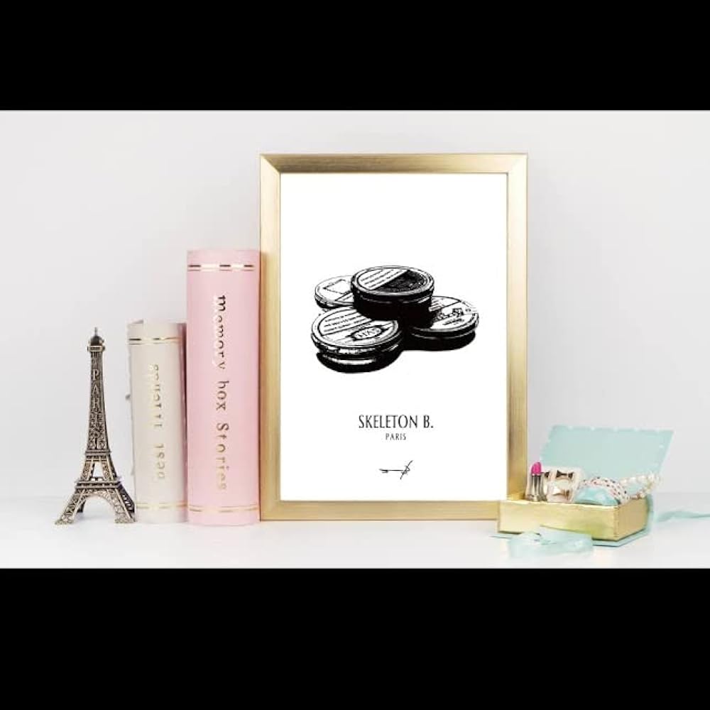 Poster A4 Framed Art Poster Pipe Tobacco Can Monochrome Monotone Stylish Interior Wall Pipe Tobacco Black and White A4 Poster (297 x 210mm) With Frame