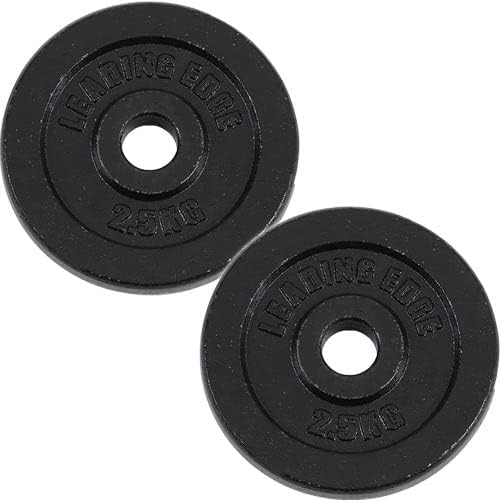 Leading Edge Dumbbell Plate Iron Various (1.25kg 2-piece set/2.5kg 2-piece set/5kg 2-piece set) Black 28mm diameter LE-IDBP1.25*2