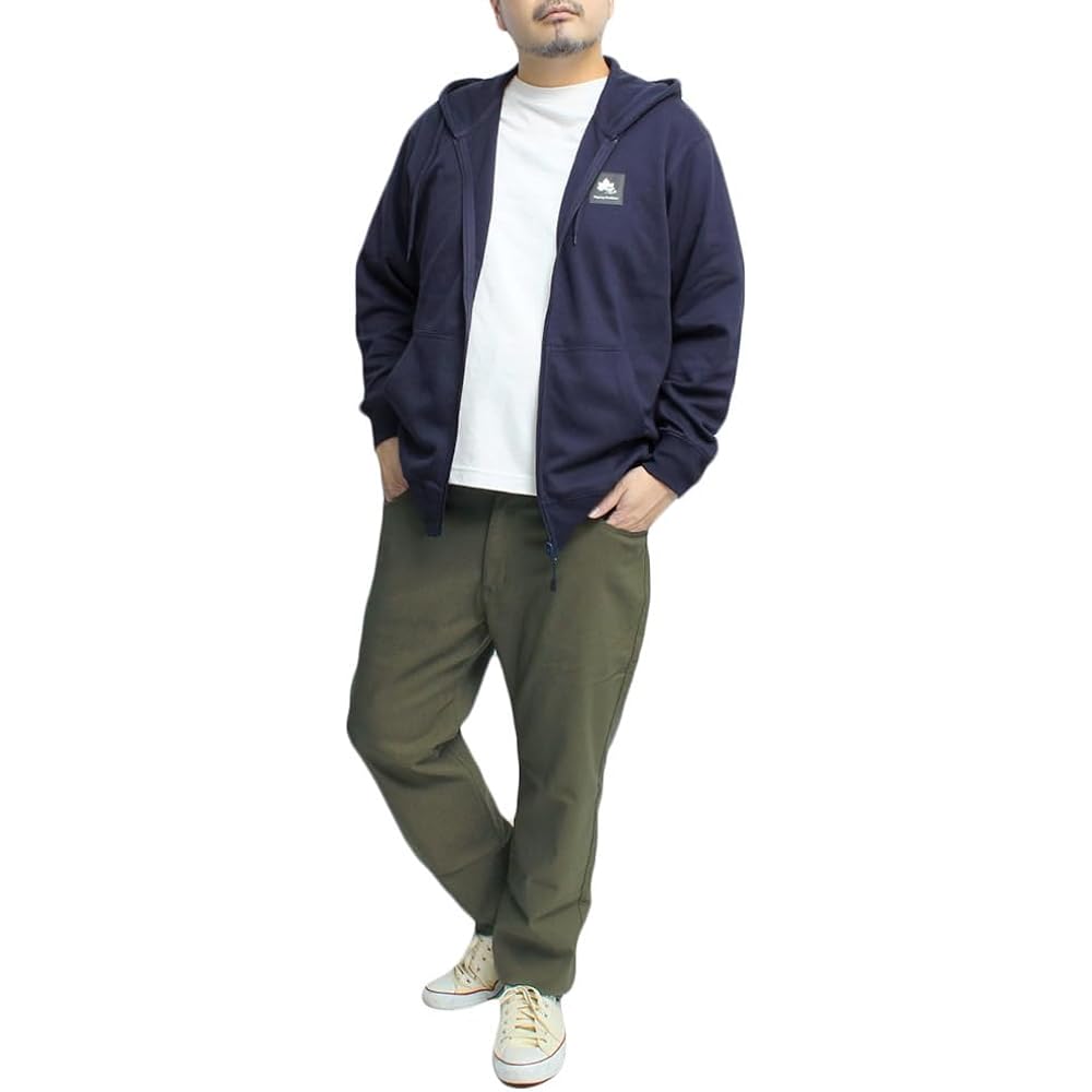 [One Colors] LOGOS PARK Hoodie Men's Large Size Thin Logo Print Zip Up Cardboard Sweatshirt