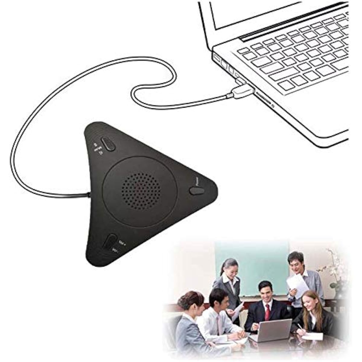 Microphone USB Desktop Computer Conference Omnidirectional Condenser Microphone Mic Speaker Speakerphone for Business Video Conference
