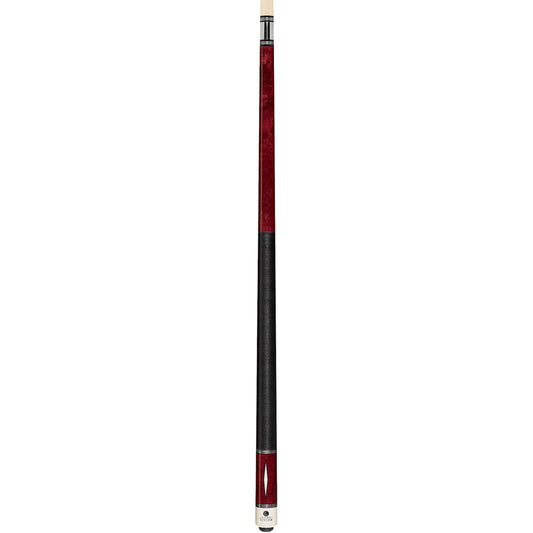 Lucasi Custom Venetian Red Bird Eye Maple Pool Cue with Imitation Bone Inlay