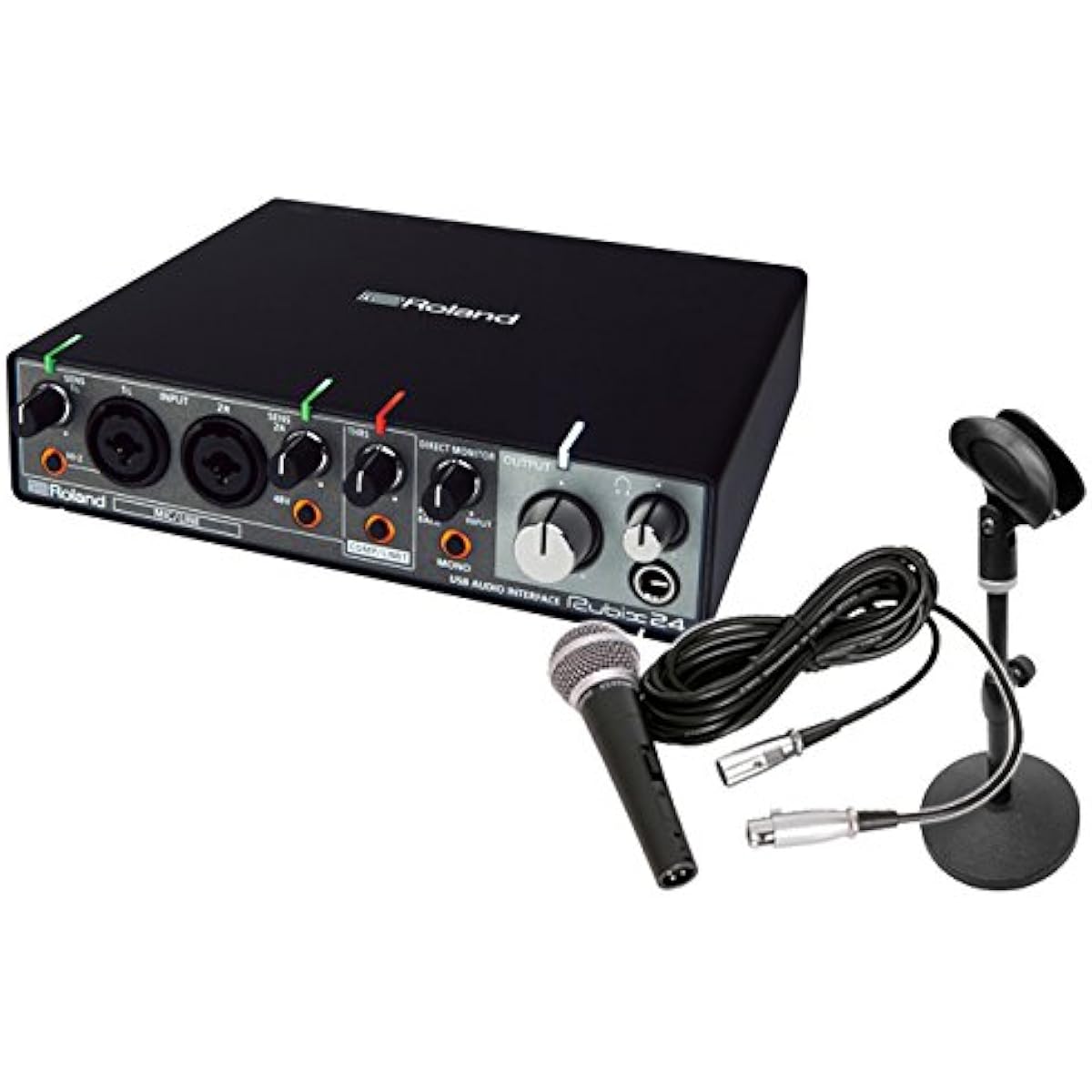 [Dynamic microphone + table stand included] Roland audio interface Rubix 24 home recording set