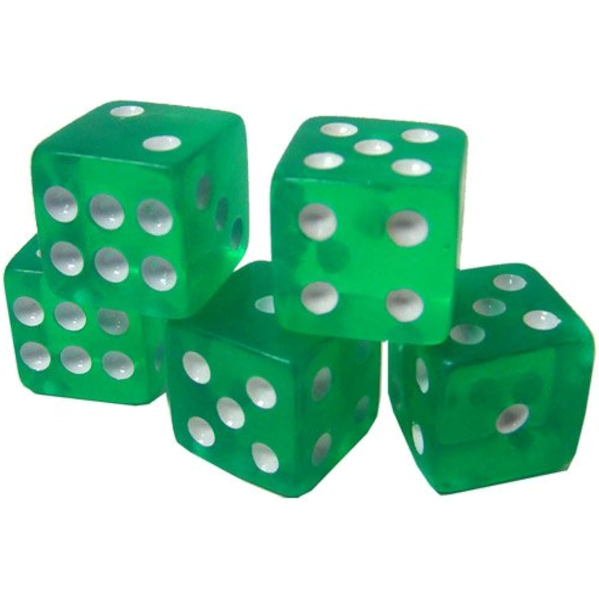 Translucent 19mm Casino/Game Dice Set of 10 - Perfect for Most Games (Green)