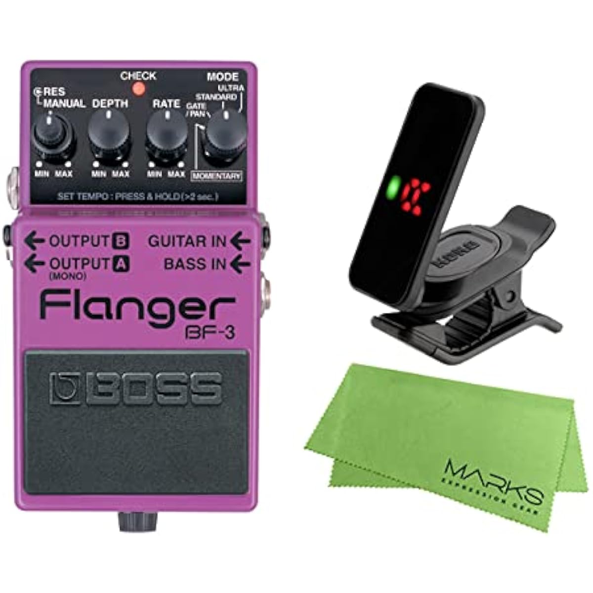 BOSS - Flanger BF-3 + KORG Pitchclip 2 PC-2 + Marks Original Cross Set