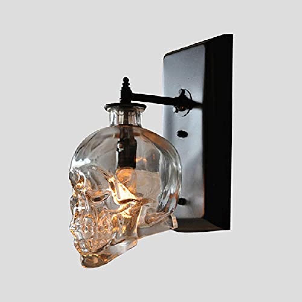 SUSUO Retro Bracket Light Industrial Style Wall Lamp Scandinavian Design Wall Light Skull Head Glass Wall Light LED Lighting G9 110V Entrance Light 1 Light Wall Hanging Light Interior Lighting Living Room Restaurant Bar Black