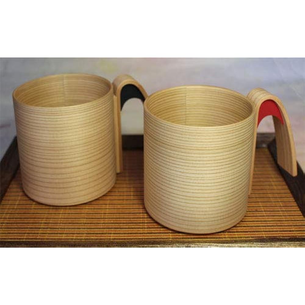 Natural Akita Cedar Magewappa Mug (Red) Akita Kogeisha