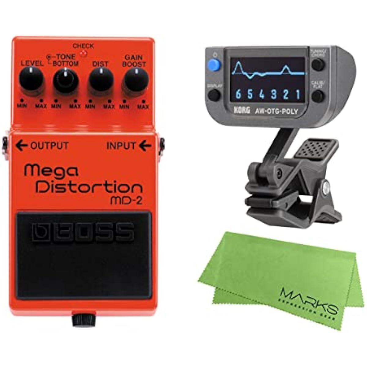 BOSS - Mega Distortion MD-2 + KORG AW-OTG-POLY + Marks Original Cloth Set