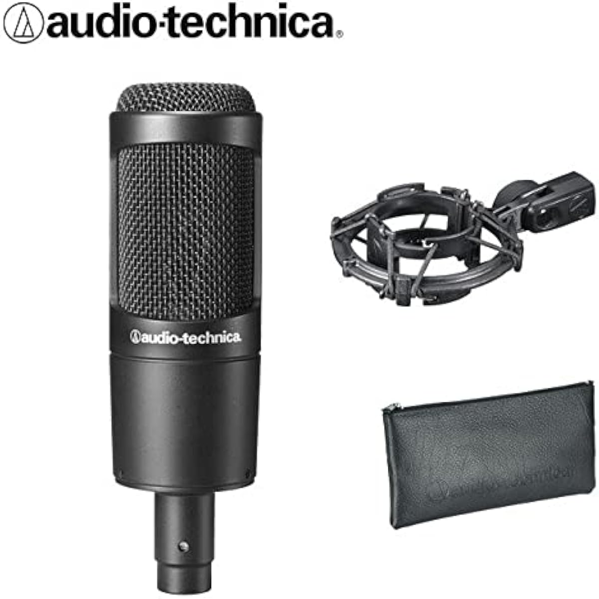 Audio Technica Condenser Microphone AT2035 + Pop Guard PO-5S + 3m XLR-XLR Cable + Cross Set