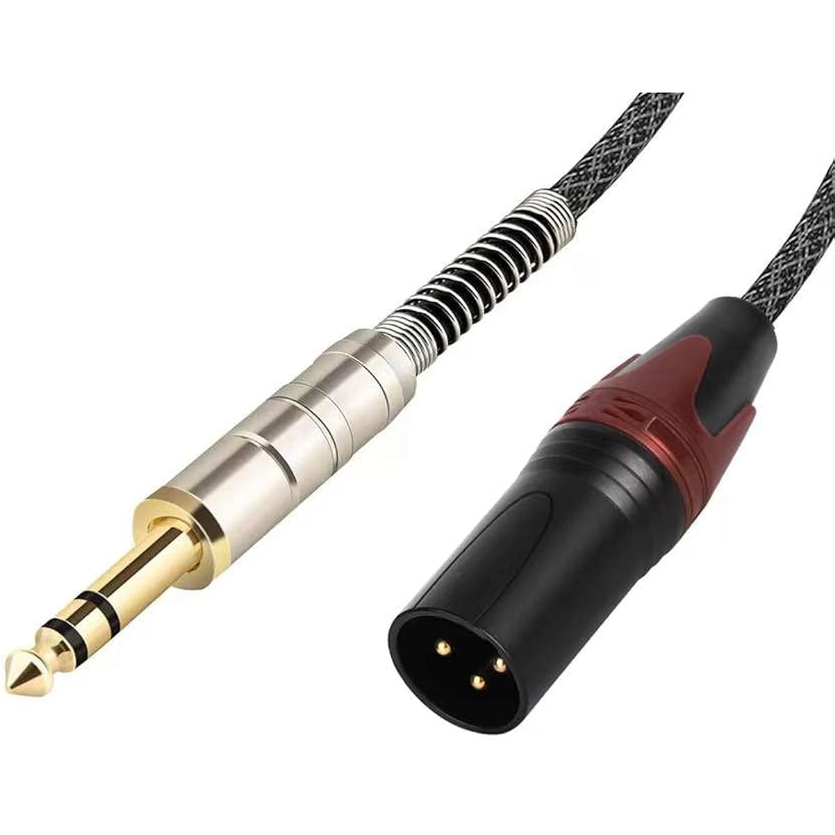 CUNBANZ 10ft XLR Male to 1/4" (6.35mm) TRS Nylon Braided Balanced Microphone Cable TRS to XLR Male Cable Microphone Cord 3M