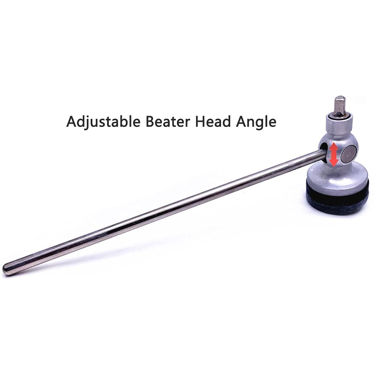 TUOREN Stainless Steel Shaft Bass Drum Beater Pedal Hammer Felt Beater Head Percussion Instrument Parts (Blue)