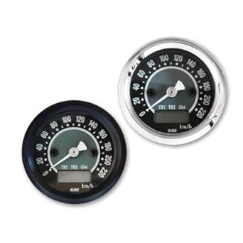 MMB TARGET 48mm electric speedometer total mileage TRIP1 TRIP2 3-stage switching white lighting Harley (Chrome)