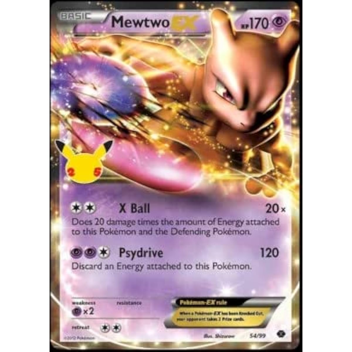 Pokemon Mewtwo EX 54/99 Celebrations Classic Collection