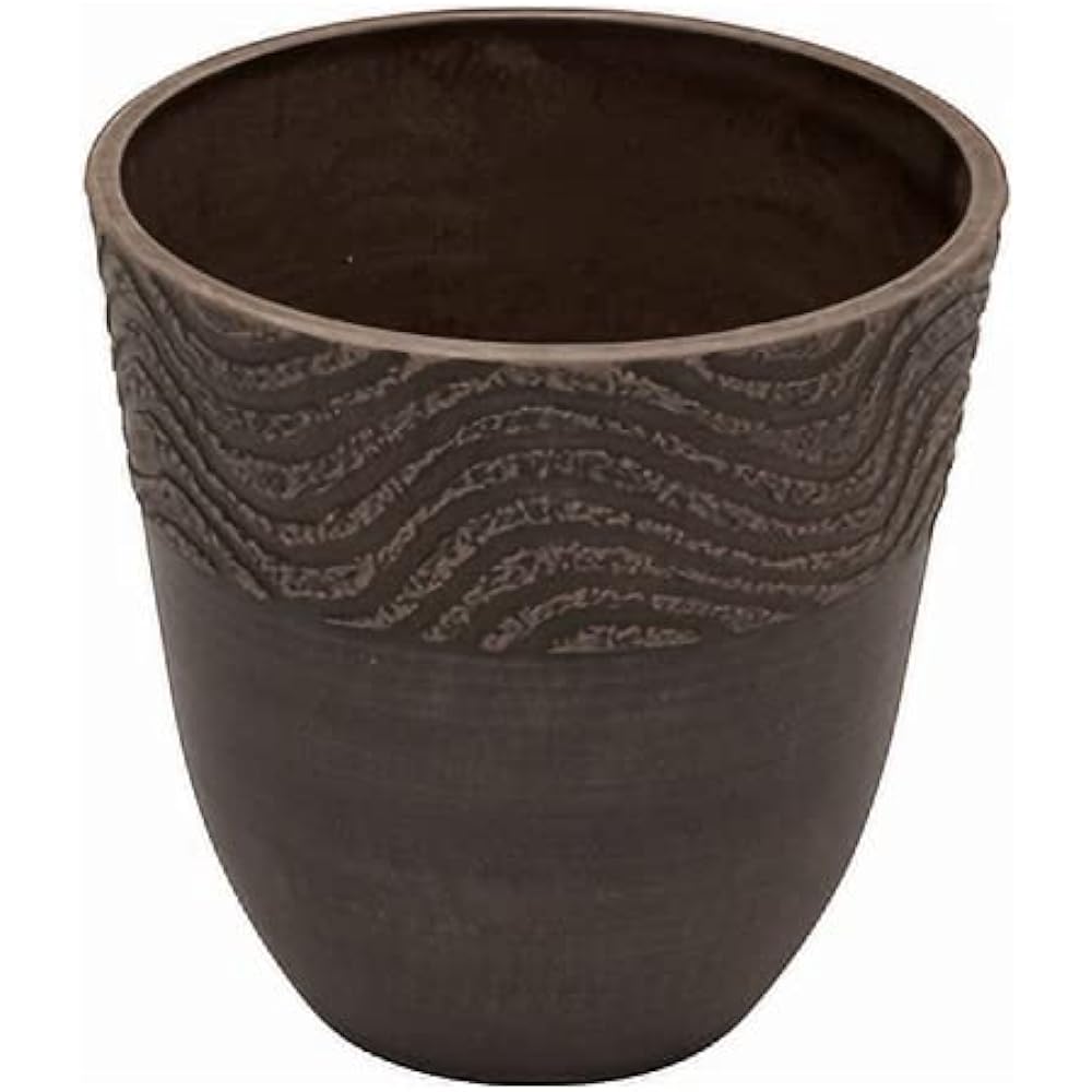 Lead Style Smooth Calm Pot 30 Planter with Hole Resin Chocolate φ30×H30cm S-13V30CO