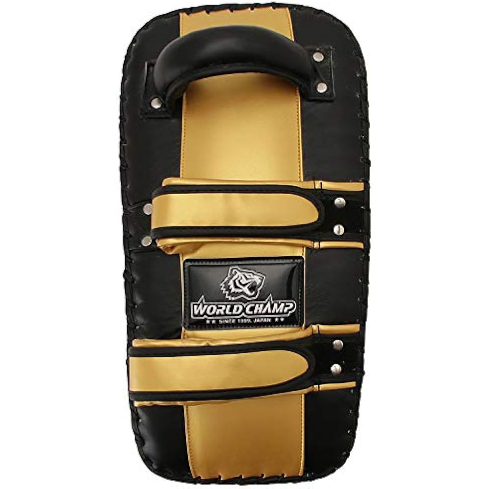 World Champ Genuine Leather New Thai Kick Mitts (Set of 2) Black/Gold