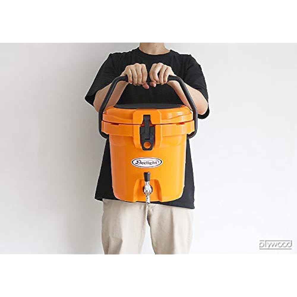 Ice Bucket 2.5 gallon [Orange / 9.34L] Deelight Ice Bucket Lever Type