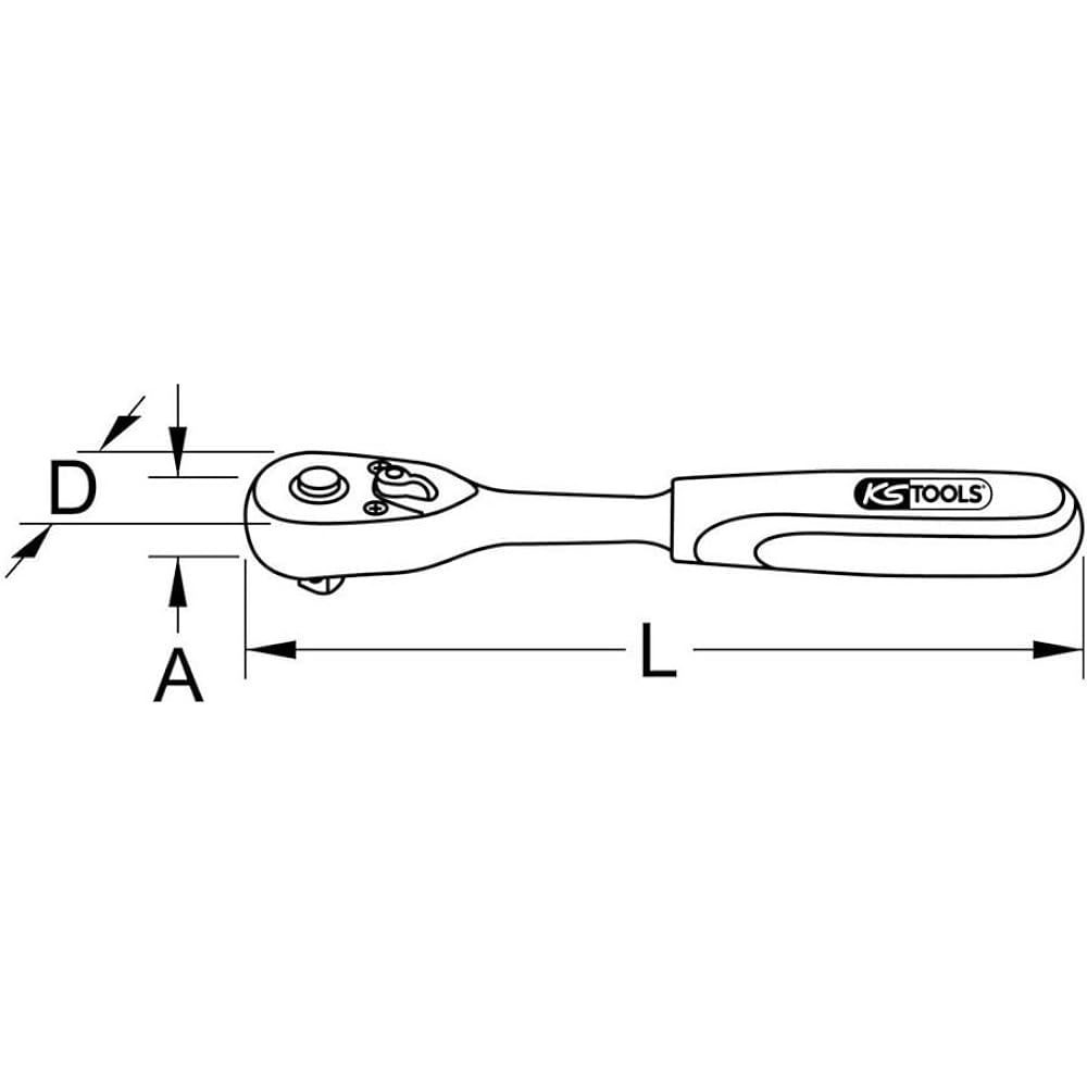 KS TOOLS Mini Reversible Ratchet, 1/4", 72 Teeth [Parallel Import]
