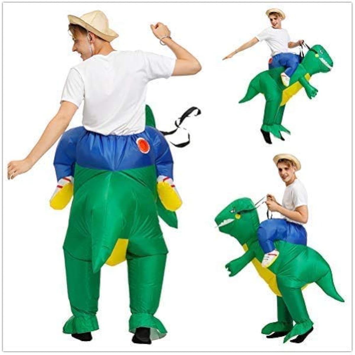 [LONSAM] Halloween Costume Dinosaur Rider Halloween Monster Costume Prank Disguise Suit Cosplay Kigurumi Christmas Children Adult Performance Tool Inflatable
