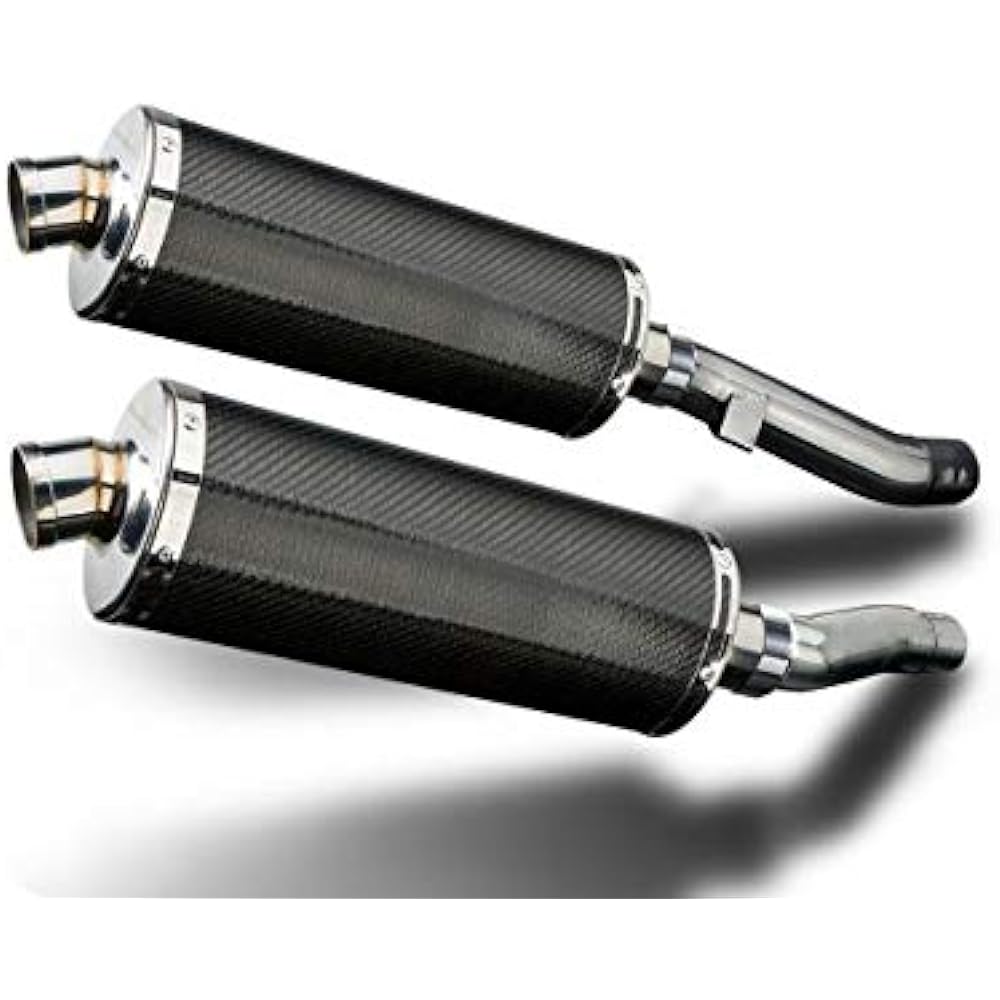 DELKEVIC Slip-on Carbon Oval Muffler KAWASAKI ZX6 1993-2009 / ZZR600 1990-1992 / ZZR400 1990-2001 350mm KIT0903