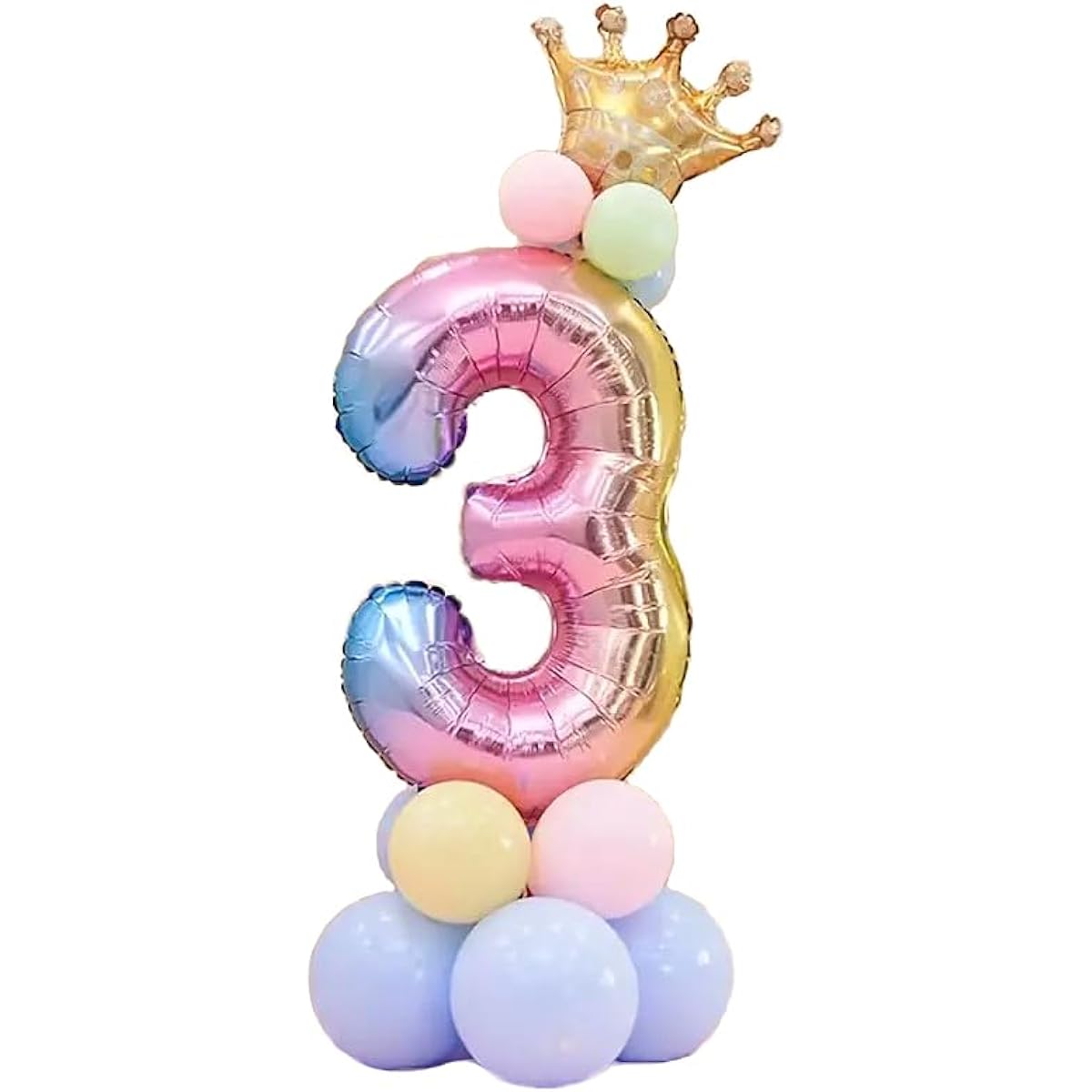 MSMANCY 32" Rainbow Number Balloons Birthday Decorations 14pcs Party Decorations Backdrop Balloons Birthday Decorations for Boys/Girls/Party Supplies (3)