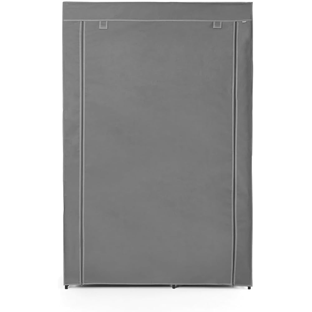 Rayen Wardrobe with Rack, No Tools Required, Easy Assembly, Cloakroom Storage Rack, Large Capacity, Gray W105 x D45 x H161cm