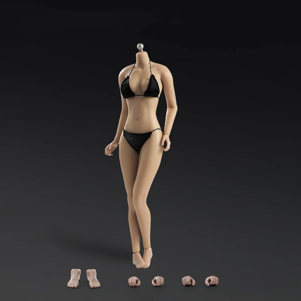 RoofWorld 1/6 Scale Female Body Tanned Skin Super Flexible Body 28 Joints Silicone Big Bust Action Figure Body Miniature Figure Model Doll Collection for 12'' TBL PH Doll