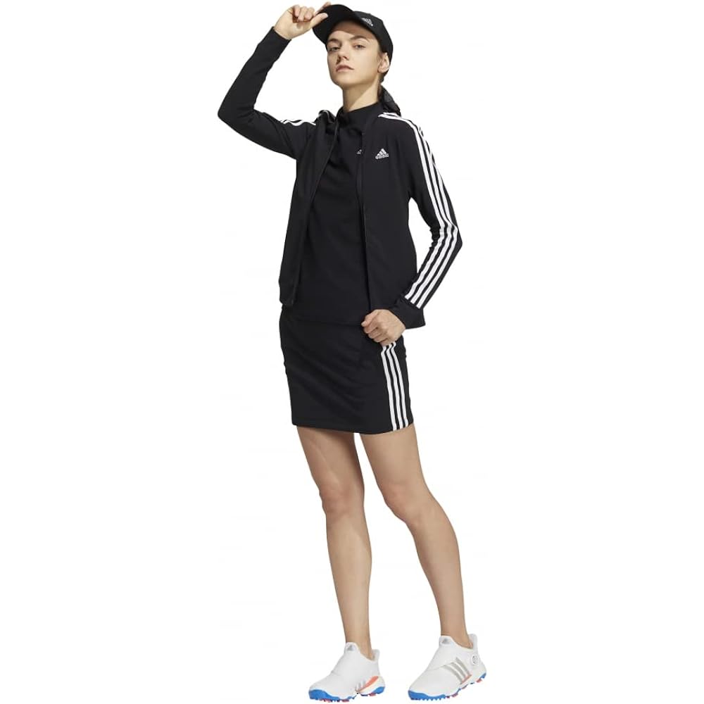 [Adidas] Women's Golf Wear Long Sleeve Windbreaker Three Stripes Full Zip Jacket CC555