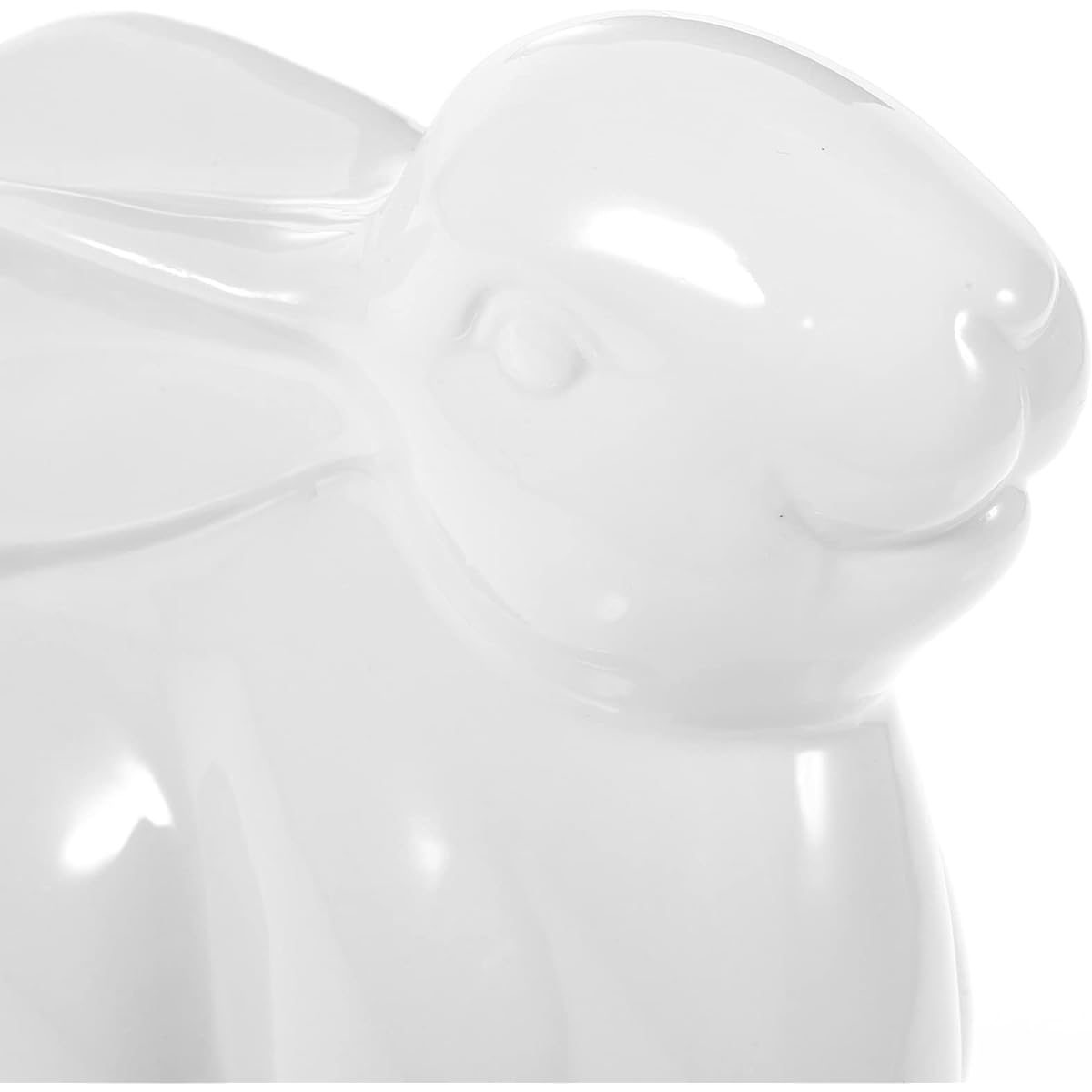 BESPORTBLE Ceramic Bunny Figurine Easter White Porcelain Rabbit Sculpture Desktop Ornament Kids Toy Home Desk Table Decor Easter Gift 15x14x8cm