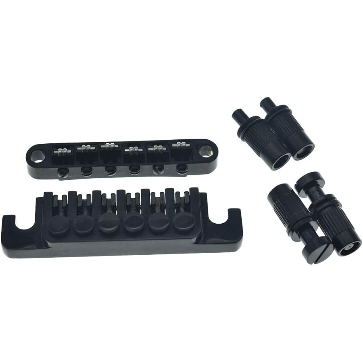 KAISH Chrome Guitar Roller Saddle Bridge Tune-O-Matic Bridge TP-6 Style LP Stop Bar/Bridge Tailpiece for Epiphone Les Paul LP/SG/Dot/ES Guitars with M8 Thread Posts