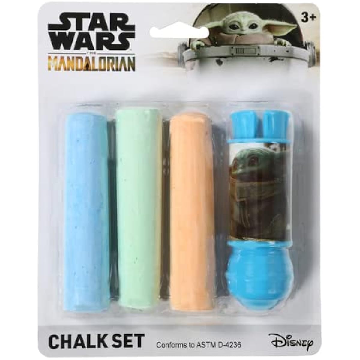 Disney Pixar Star Wars The Mandalorian Jumbo Sidewalk Chalk Set with Holder 4 Pieces