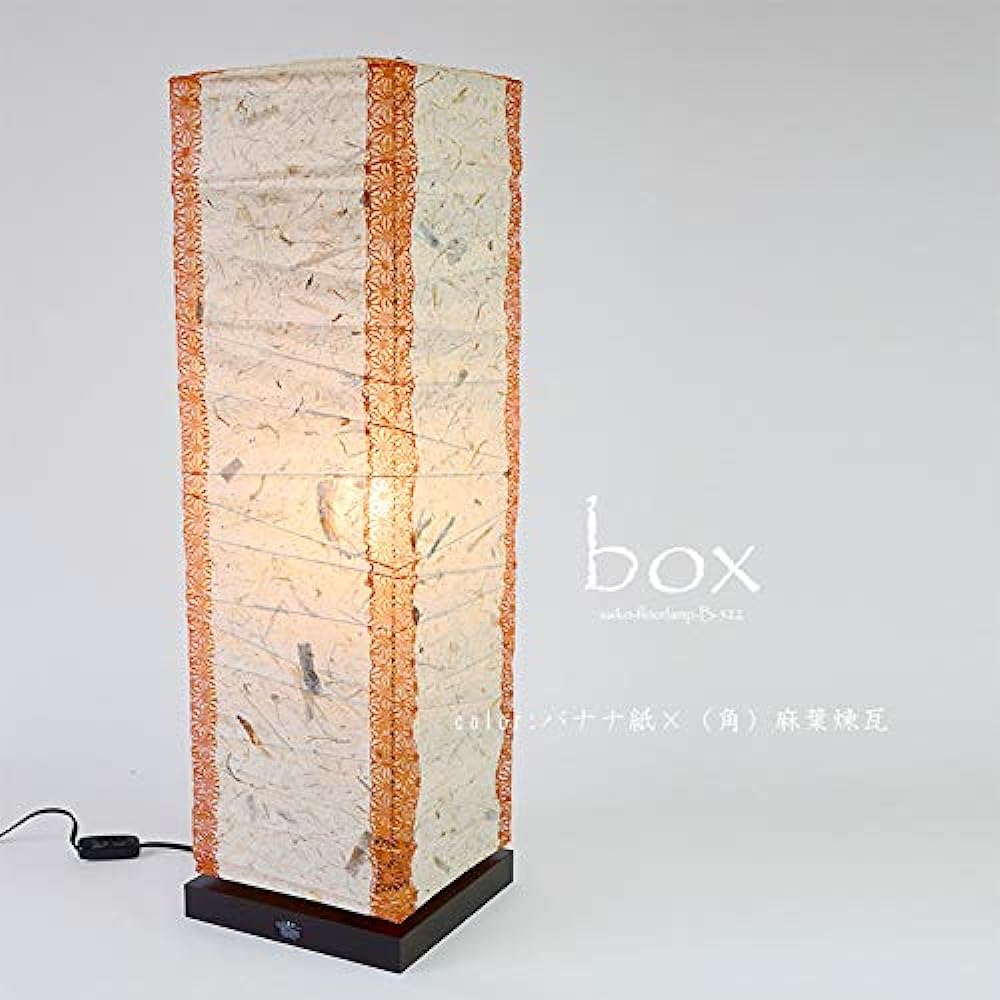 Japanese style lighting floor lamp B-522 <Banana paper x (square) Hemp leaf brick B-522
