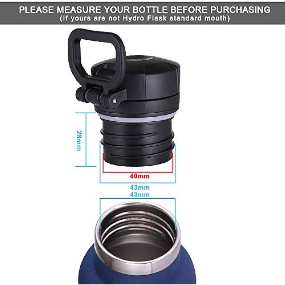 Bottle Bottle Flip Top Lid Replacement Cap for Hydro Flask 12oz 18oz 21oz 24oz Water Bottle Portable Carry Loop Handle HydroFlask Lids