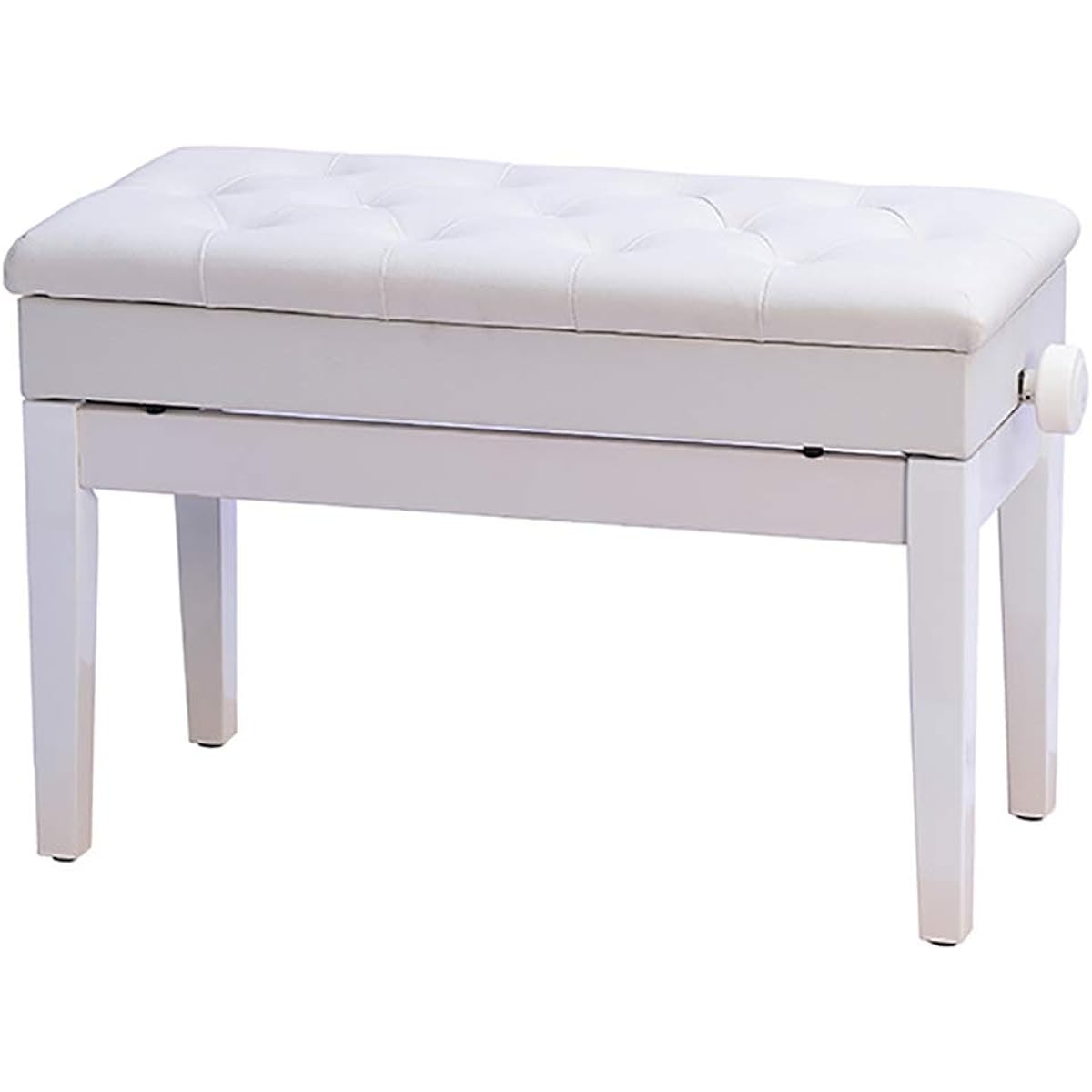 Comfortable and textured Bookshelf lifting piano stool Wooden piano stool Double piano stool Elegant piano stool (Color: White, Size: 80x35x45cm)