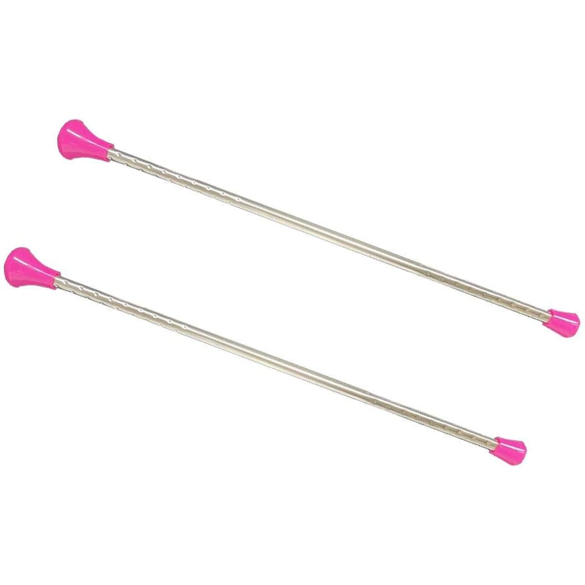 Twirling Baton 21 Inch Marching Baton Spinning Dance Baton Metal Gymnastics Parade Stick for Kids Majorette 2 Pack Pink