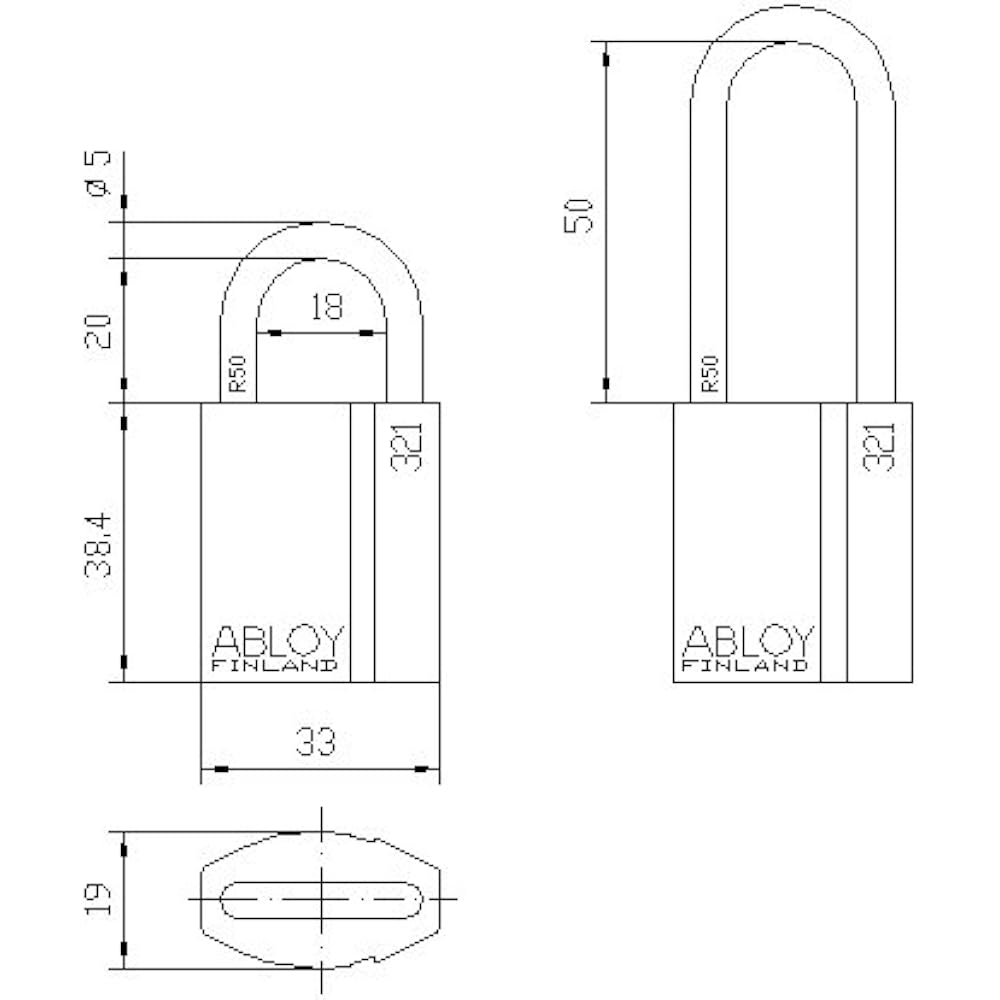 Kyoei Kogyo ABLOY Protech Specification Padlock PADLOCK PL321N/20 Chrome Plated Finish