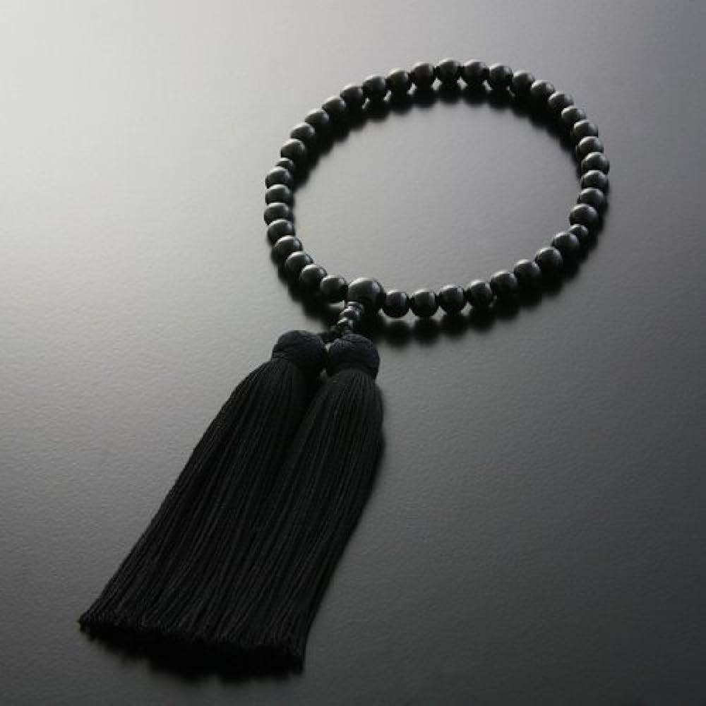 Kyoto Buddhist Altar Hayashi Prayer Beads for Women Kyoto Prayer Beads Miyakobo Black Onyx Informal One Hand Funeral [Bead Bag Set] W-020 Can be used by all sects
