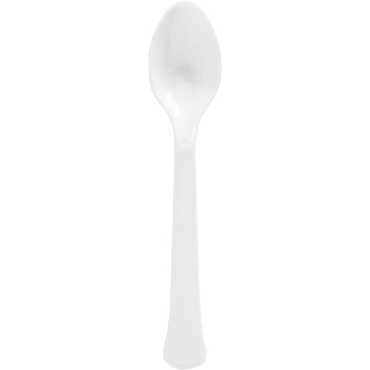(Frosty White) - Premium Heavy Weight Plastic Spoons Frosty White Pack of 48 Party Supply