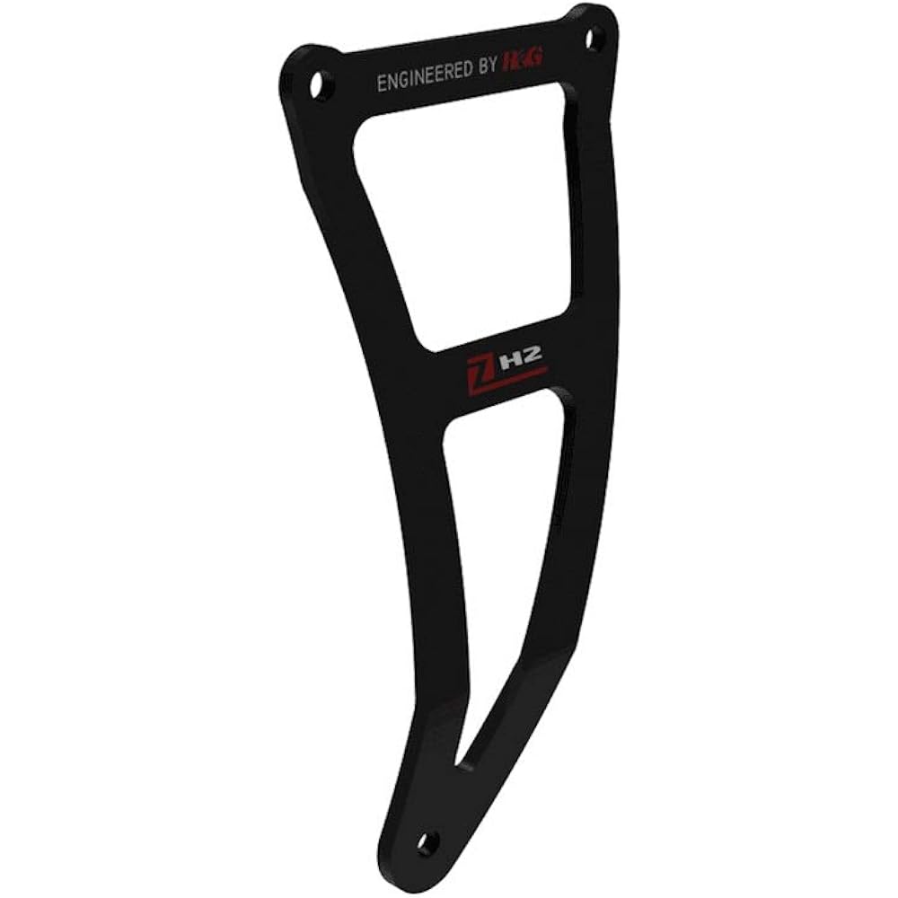 R&G Exhaust Hanger Muffler Hanger Z H2 (20-) Red with Logo Left Rear Foot Plate Aluminum RG-EH0099BKA-RED