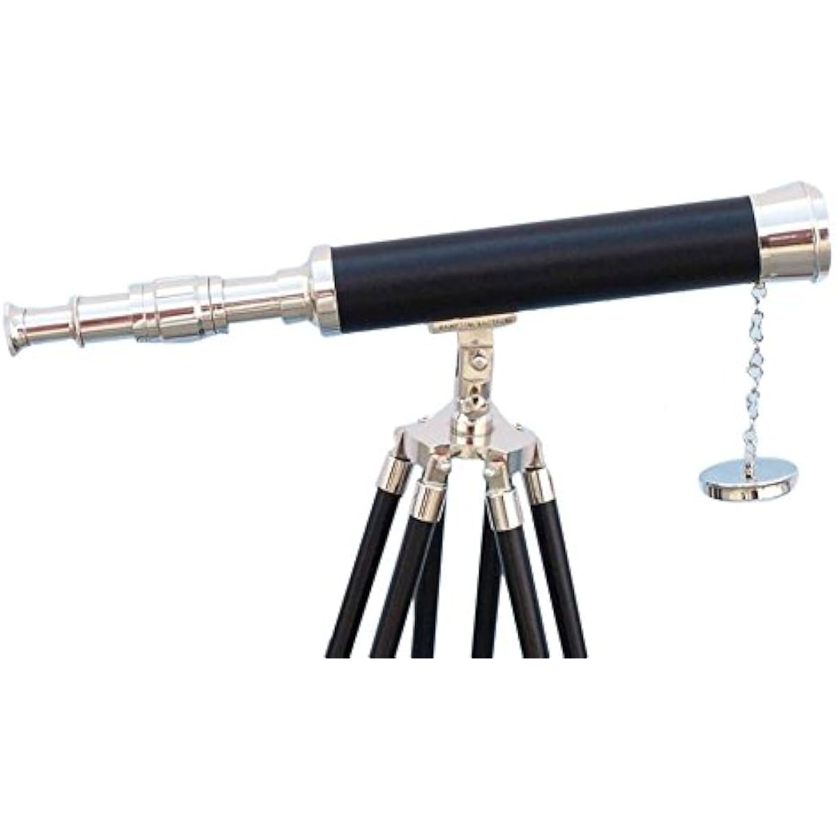 Floor Standing Brushed Nickel with White Leather Harbor Master Telescope 60"