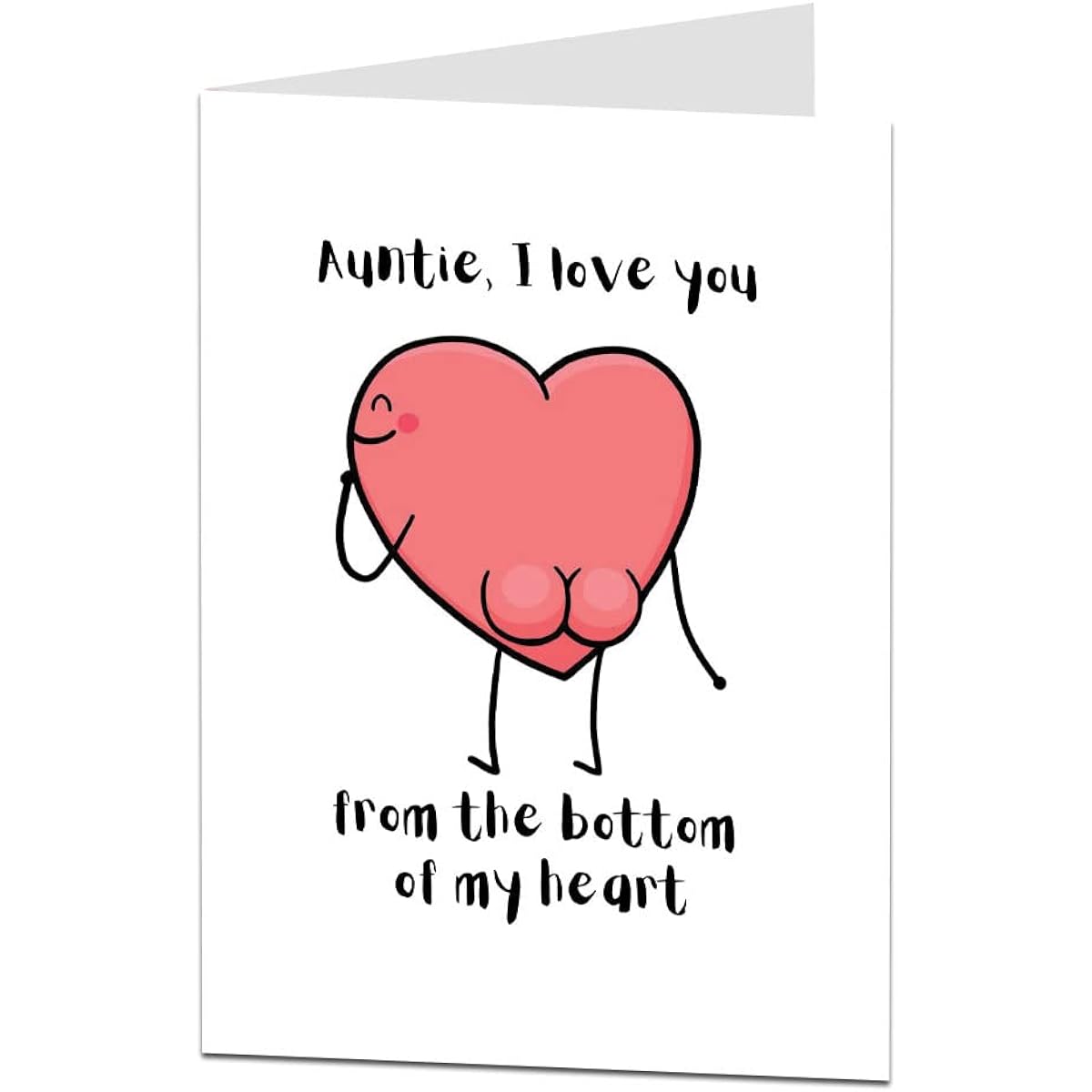LimaLima Funny Birthday Card for Aunt I Love You From The Bottom Of My Heart for Her 30th 40th 50th Birthday from Niece and Nephew