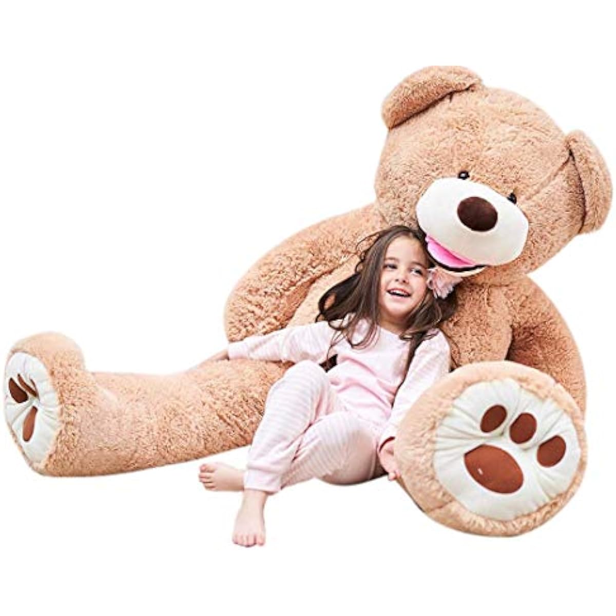 IKASA Stuffed Animal, Extra Large, Bear, Teddy Bear, Cute Bear, Animal, Large, Stuffed Bear, Bear Stuffed Animal, Bear Pillow, Celebration, Fluffy, Doll, Girl, Boy, Child, Woman, Body Pillow, Gift, Big Size (Brown, 160cm)