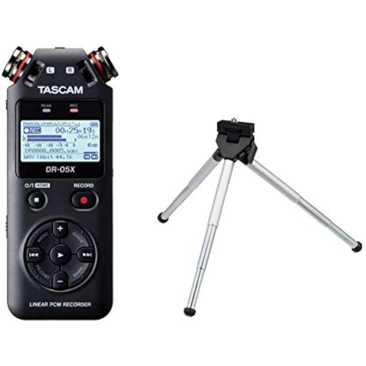 TASCAM - Stereo linear PCM recorder with USB audio interface DR-05X + mini tripod set